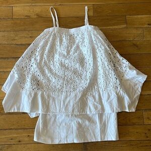 SUSANA MONACO WHITE EYELET CROCHET LACE MINI DRESS SIZE 6